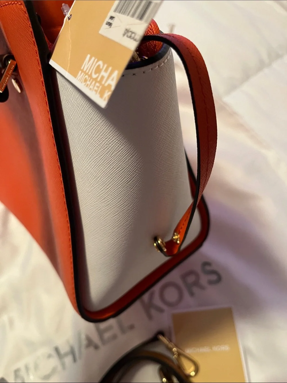 Michael Kors Red and Brown Satchel